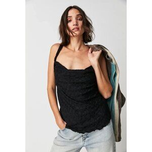 Free People Womens Mykonos Tank Black Casual Top Size Large New